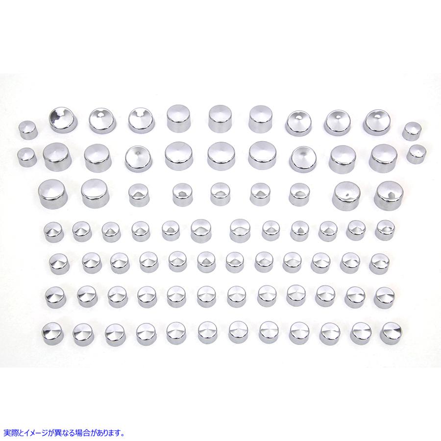 37-9535 ワイアット ガトリング クローム ボルト キャップ 79 ピース カバー キット 取寄せ Vツイン Wyatt Gatling Chrome Bolt