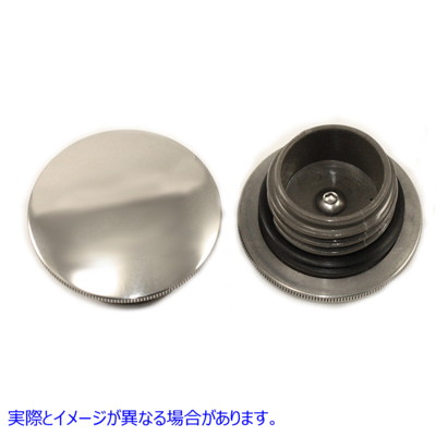 38-0334 ポリッシュ仕上げロープロファイルガスキャップセット 取寄せ Vツイン Polished Low Profile Gas Cap Set (検索用／