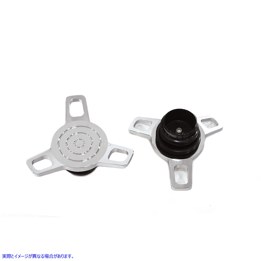 38-0429 スピナースタイルのベント付きおよび非ベントガスキャップセット 取寄せ Vツイン Spinner Style Vented and Non-Vented