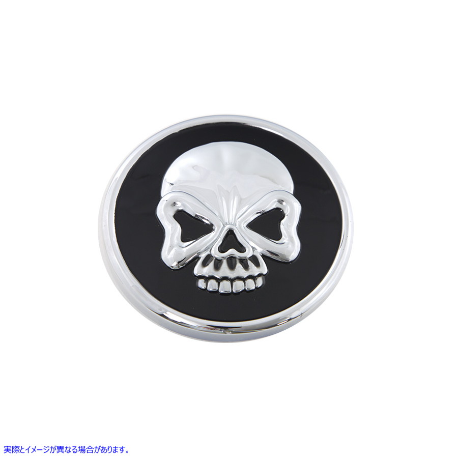 38-0437 スカルスタイルガスキャップベント付き 取寄せ Vツイン Skull Style Gas Cap Vented (検索用／