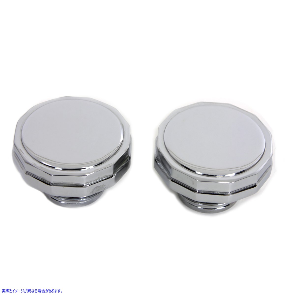 38-0445 クロム六角スタイルのベント付きおよびベントなしガス キャップ セット 取寄せ Vツイン Chrome Hexagon Style Vented an