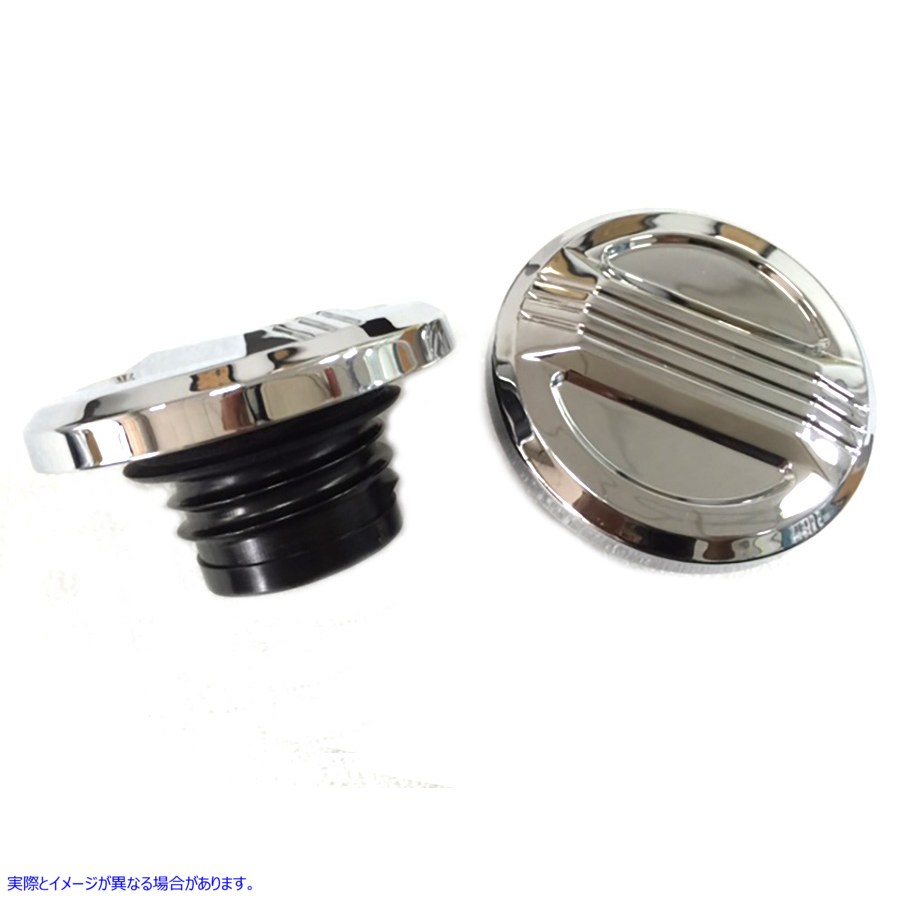 38-0493 エアフローガスキャップセット クローム 取寄せ Vツイン Air Flow Gas Cap Set Chrome (検索用／