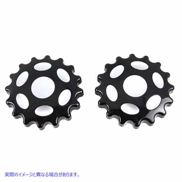 38-0610 スプロケット ガス キャップ ベント付き ブラック 取寄せ Vツイン Sprocket Gas Cap Vented Black (検索用／