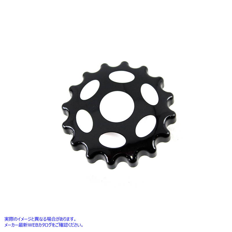 38-0614 スプロケット ガス キャップ ベントなし ブラック 取寄せ Vツイン Sprocket Gas Cap Non-Vented Black (検索用／