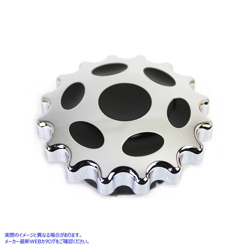 38-0664 スプロケット ガス キャップ ベントなし クロム 取寄せ Vツイン Sprocket Gas Cap Non-Vented Chrome (検索用／