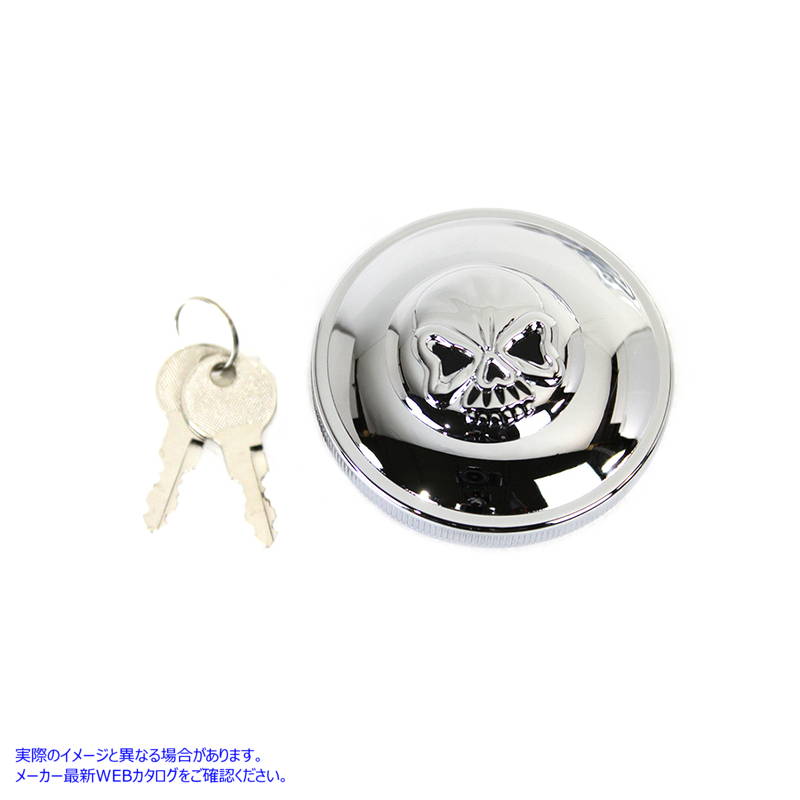 38-0665 キー付きガスキャップ ベント付きクローム 取寄せ Vツイン Keyed Gas Cap Vented Chrome (検索用／