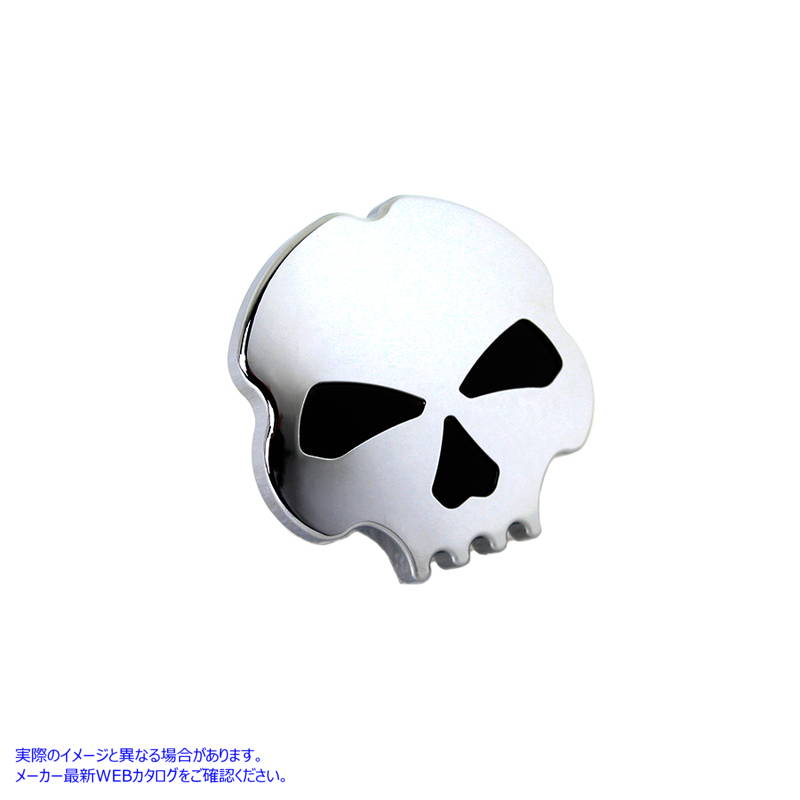 38-0777 スカル スタイルのベント付きガス キャップ クローム 取寄せ Vツイン Skull Style Vented Gas Cap Chrome (検索用／