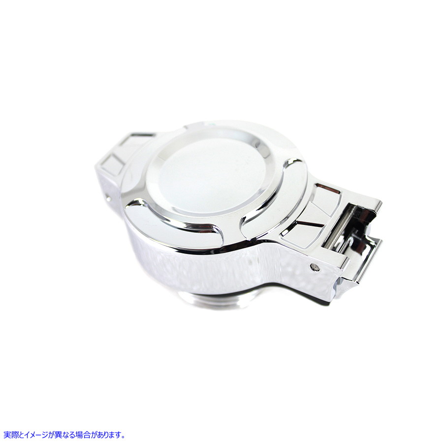 38-0883 フリップアップ ガス キャップ ベントなし クロム 取寄せ Vツイン Flip Up Gas Cap Non-Vented Chrome (検索用／