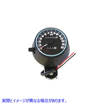 39-0372 スピードメーター ブラック プラスチック スタイル 2:1 取寄せ Vツイン Speedometer Black Plastic Style 2:1 (検索用／