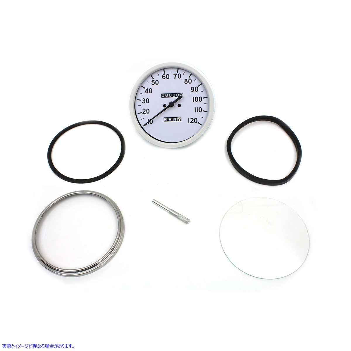 39-0487 レプリカ 2:1 スピードメーター (黒針付き) 取寄せ Vツイン Replica 2:1 Speedometer with Black Needle (検索用／