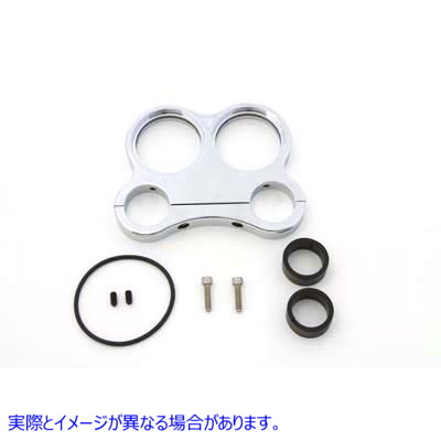 39-0604 クロームビレット 48mm デュアルゲージマウント 取寄せ Vツイン Chrome Billet 48mm Dual Gauge Mount (検索用／