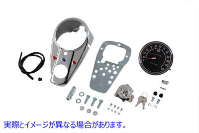 39-0904 クローム 3 ライト ダッシュ パネル キット (1:1 比率のスピードメーター付き) 取寄せ Vツイン Chrome Three Light Dash