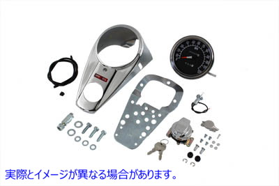 39-0905 クローム 2 ライト ダッシュ パネル キット (1:1 比率のスピードメーター付き) 取寄せ Vツイン Chrome Two Light Dash P
