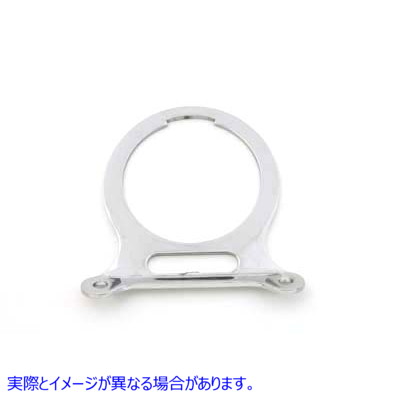39-0941 シングルゲージマウントブラケットクロームスロット付き 取寄せ Vツイン Single Gauge Mount Bracket Chrome with Slot