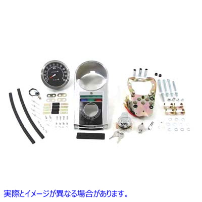 39-0962 クロームキャストダッシュパネルキット、2240:60比率のスピードメーター付き 取寄せ Vツイン Chrome Cast Dash Panel Ki