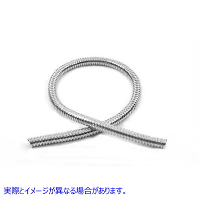 40-0215 クロームメタルホースカバー 取寄せ Vツイン Chrome Metal Hose Cover (検索用／