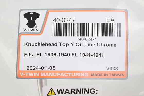 40-0247 ナックルヘッド トップ Y オイル ライン ジカド 取寄せ Vツイン Knucklehead Top Y Oil Line Zicad (検索用／3573-36