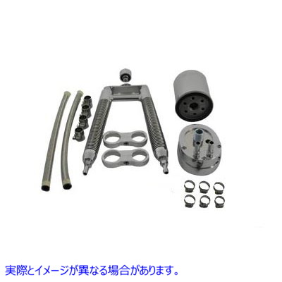 40-0343 オイルクーラーキット デュアルチューブ縦型タイプ 取寄せ Vツイン Oil Cooler Kit Dual Tube Vertical Type (検索用／