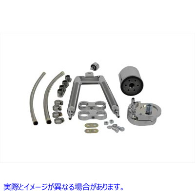40-0344 オイルクーラーキット デュアルチューブ縦型タイプ 取寄せ Vツイン Oil Cooler Kit Dual Tube Vertical Type (検索用／