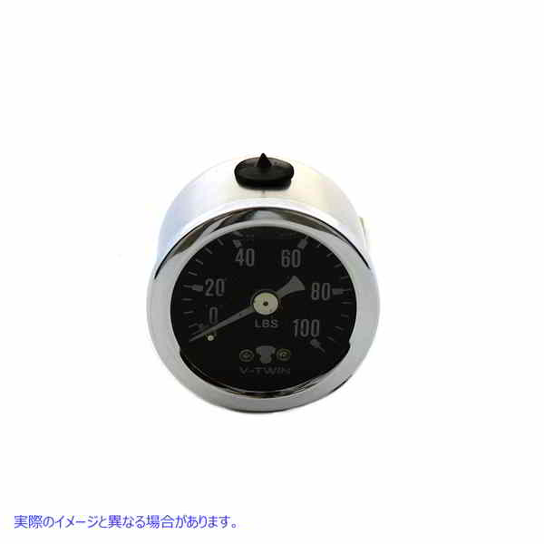 40-0385 液体封入油圧計 取寄せ Vツイン Liquid Filled Oil Pressure Gauge (検索用／