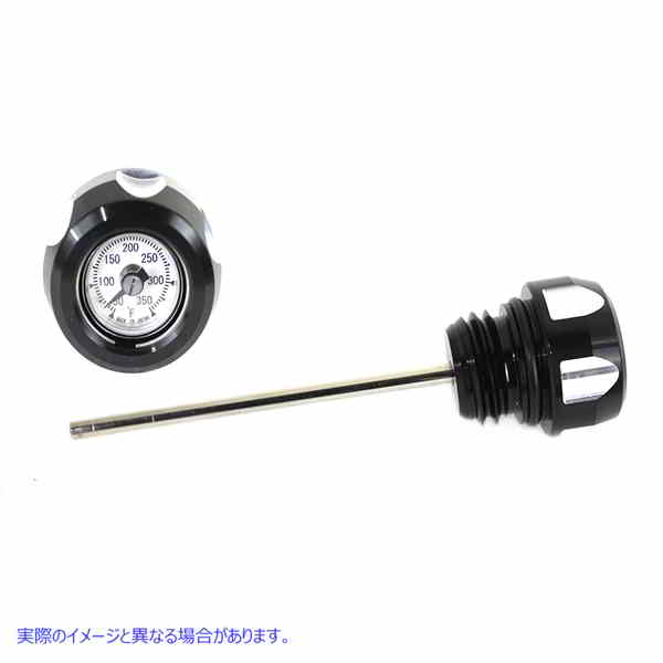 40-0634 M8 黒、機械加工油温計 取寄せ Vツイン M8 Black and Machined Oil Temperature Dipstick (検索用／62700136