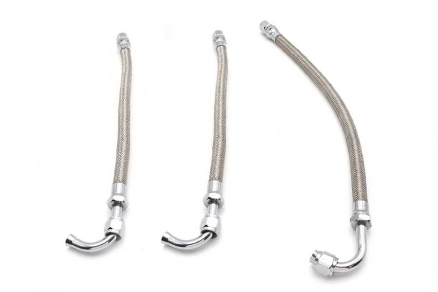 40-2531 取寄せ Vツイン Big Twin Oil Line Set 3 Piece Stainless Steel (検索用／)