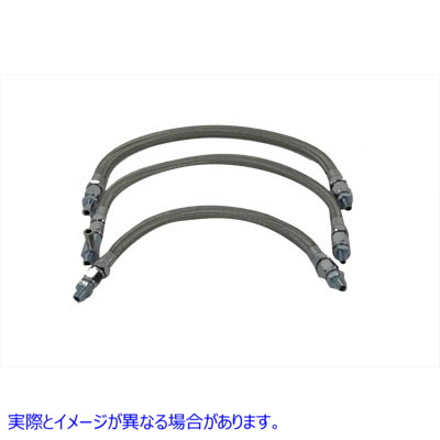 40-9995 オイルラインセット エルボなし 取寄せ Vツイン Stainless Steel Oil Line Set 3 Piece (検索用／