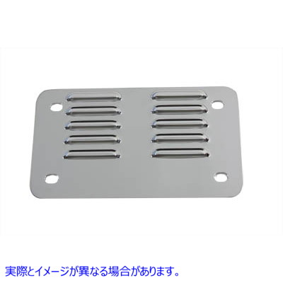 42-0031 ナンバー プレート バッキング プレート ルーバー スタイル クローム 取寄せ Vツイン License Plate Backing Plate Louv