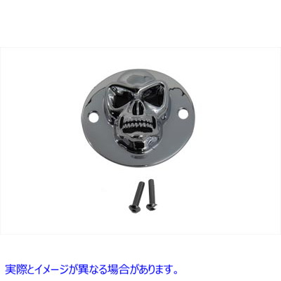 42-0081 スカルフェイス点火システムカバー クローム 取寄せ Vツイン Skull Face Ignition System Cover Chrome (検索用／