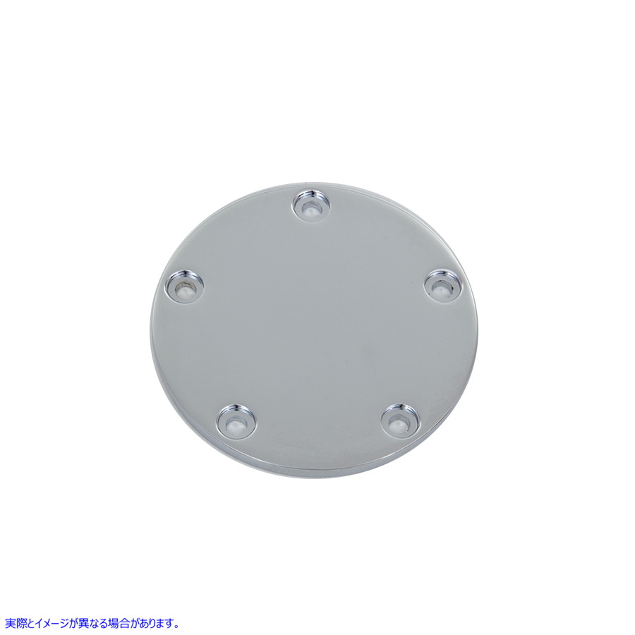 42-0146 スムースフラットイグニッションシステムカバー 5穴クローム 取寄せ Vツイン Smooth Flat Ignition System Cover 5-Hole