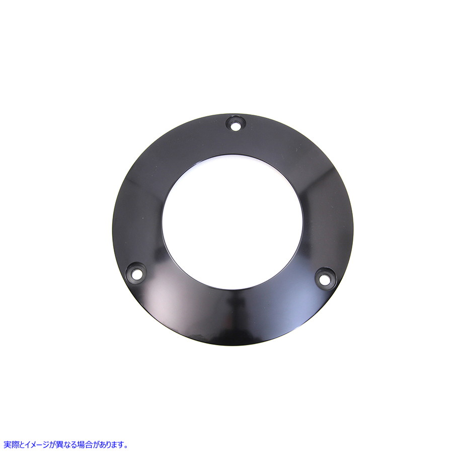 42-0239 ブラック 3 ホール C スルー ダービー カバー 取寄せ Vツイン Black 3-Hole C-Thru Derby Cover (検索用／