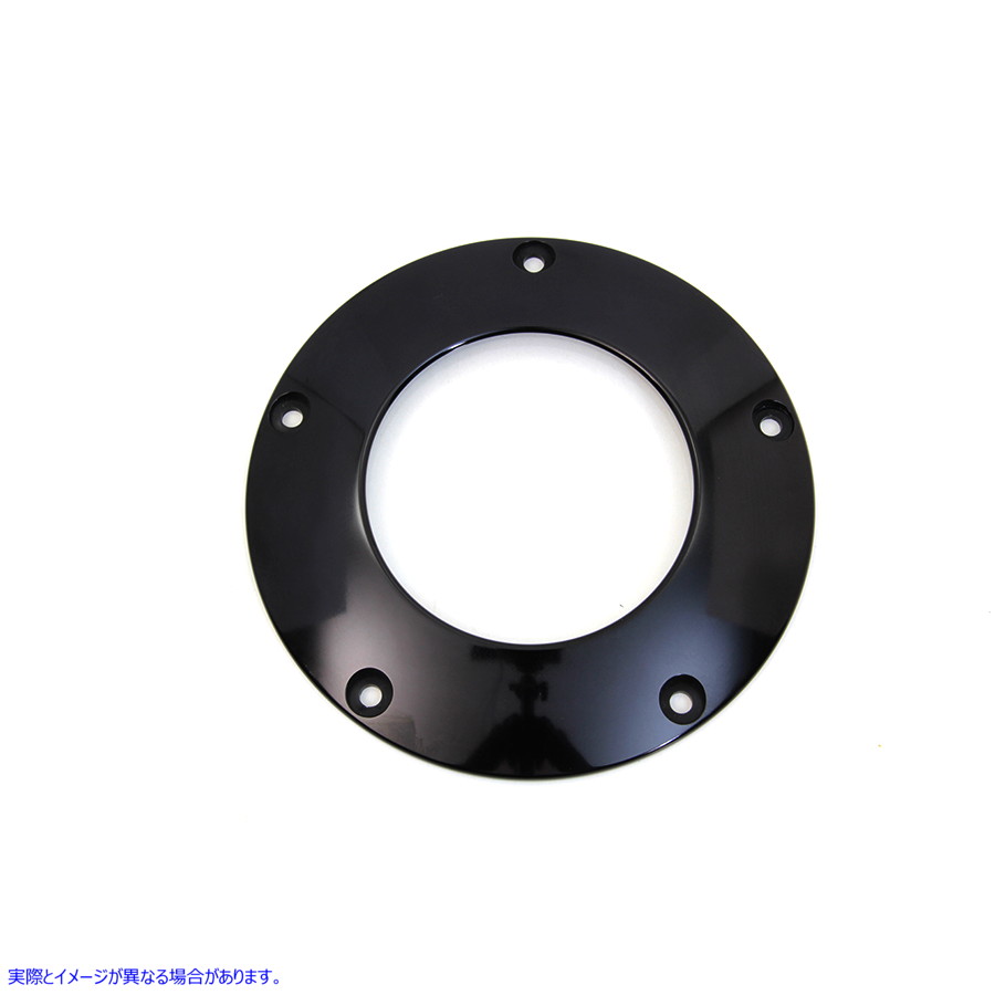 42-0241 ブラック 5 ホール C スルー ダービー カバー 取寄せ Vツイン Black 5-Hole C-Thru Derby Cover (検索用／