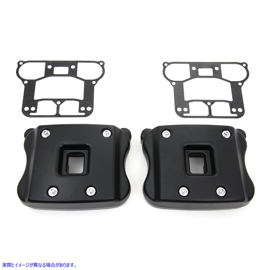 42-0352 ロッカーボックスカバーセットブラック 取寄せ Vツイン Rocker Box Cover Set Black (検索用／