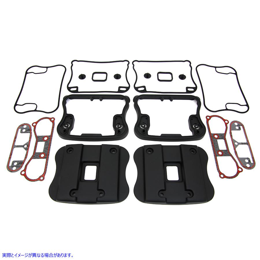 42-0363 トップロッカーボックスカバーとDリングキット ブラック 取寄せ Vツイン Top Rocker Box Cover and D-Ring Kit Black (