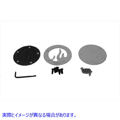 42-0462 ブラックメッシュフレームクローム点火システムカバー 取寄せ Vツイン Black Mesh Flame Chrome Ignition System Cover