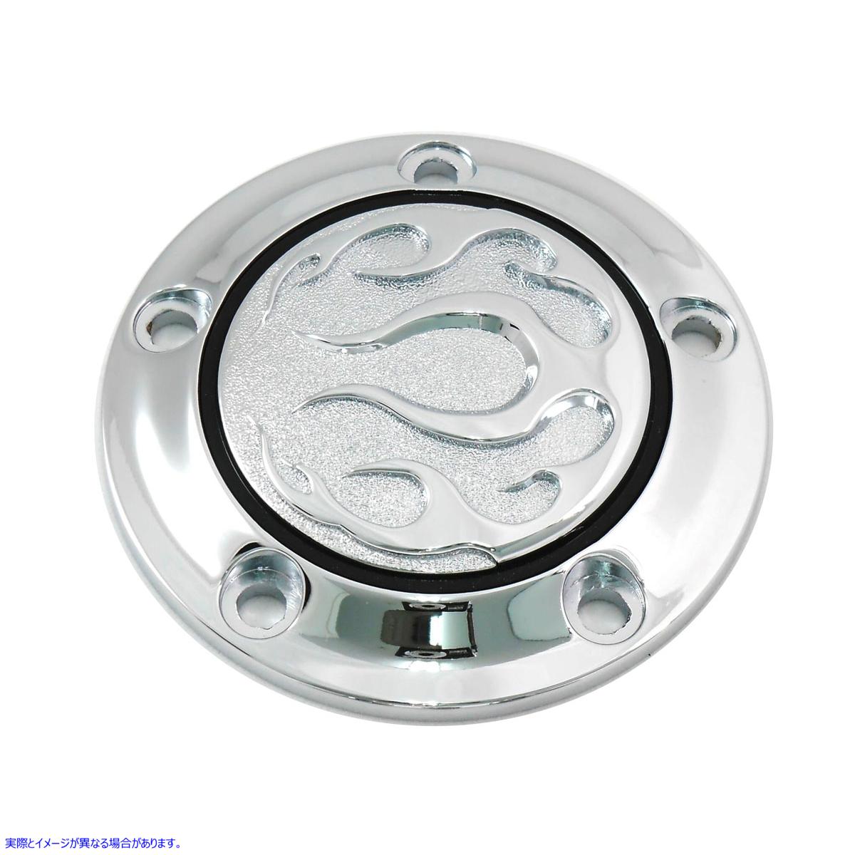 42-0472 クローム 5 穴フレーム ポイント カバー 取寄せ Vツイン Chrome 5-Hole Flame Point Cover (検索用／