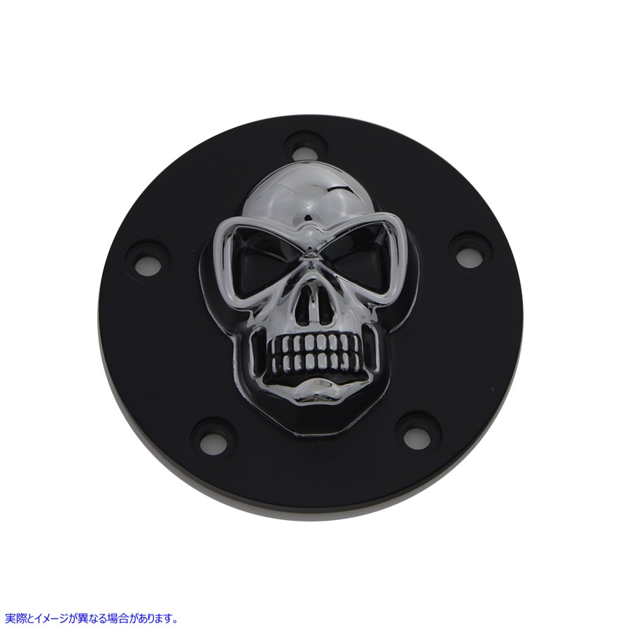 42-0562 ブラック スカル スタイル ポイント カバー 取寄せ Vツイン Black Skull Style Point Cover (検索用／