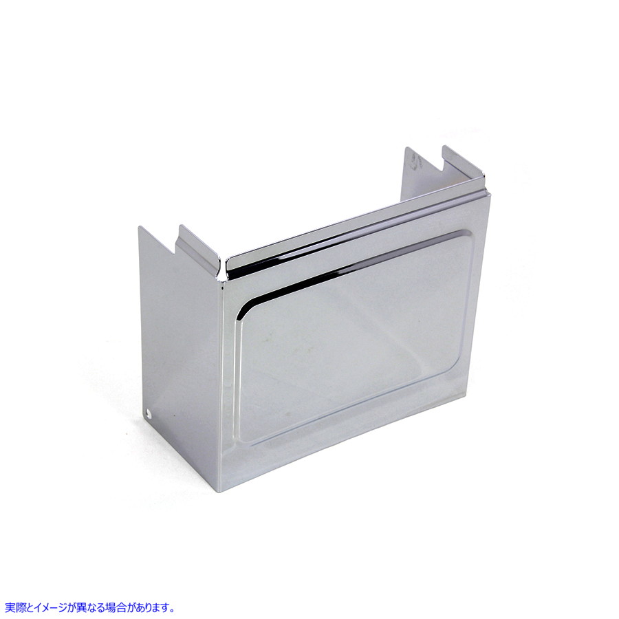 42-0573 クロームエンボスバッテリーサイドカバー 取寄せ Vツイン Chrome Embossed Battery Side Cover (検索用／66718-01