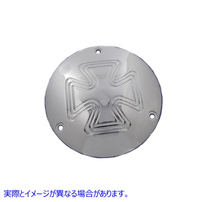 42-0579 鉄十字型ダービーカバー クローム 取寄せ Vツイン Iron Cross Type Derby Cover Chrome (検索用／