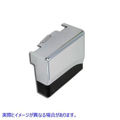 42-0701 バッテリートップとサイドカバークローム、ブラックアクセント 取寄せ Vツイン Battery Top and Side Cover Chrome with