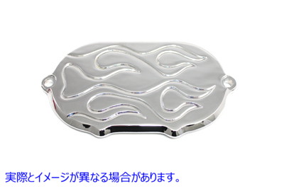 42-0751 火炎伝動エンドカバー クローム 取寄せ Vツイン Flame Transmission End Cover Chrome (検索用／