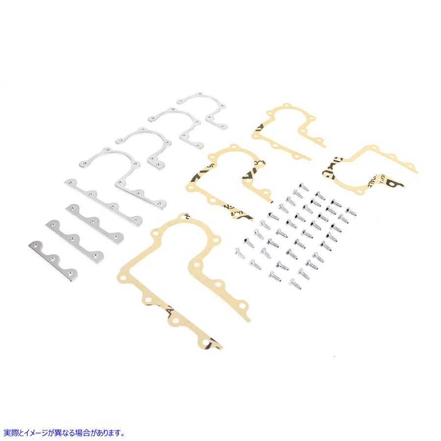 42-0983 カバー ストリップとガスケット キット クローム 取寄せ Vツイン Cover Strip and Gasket Kit Chrome (検索用／