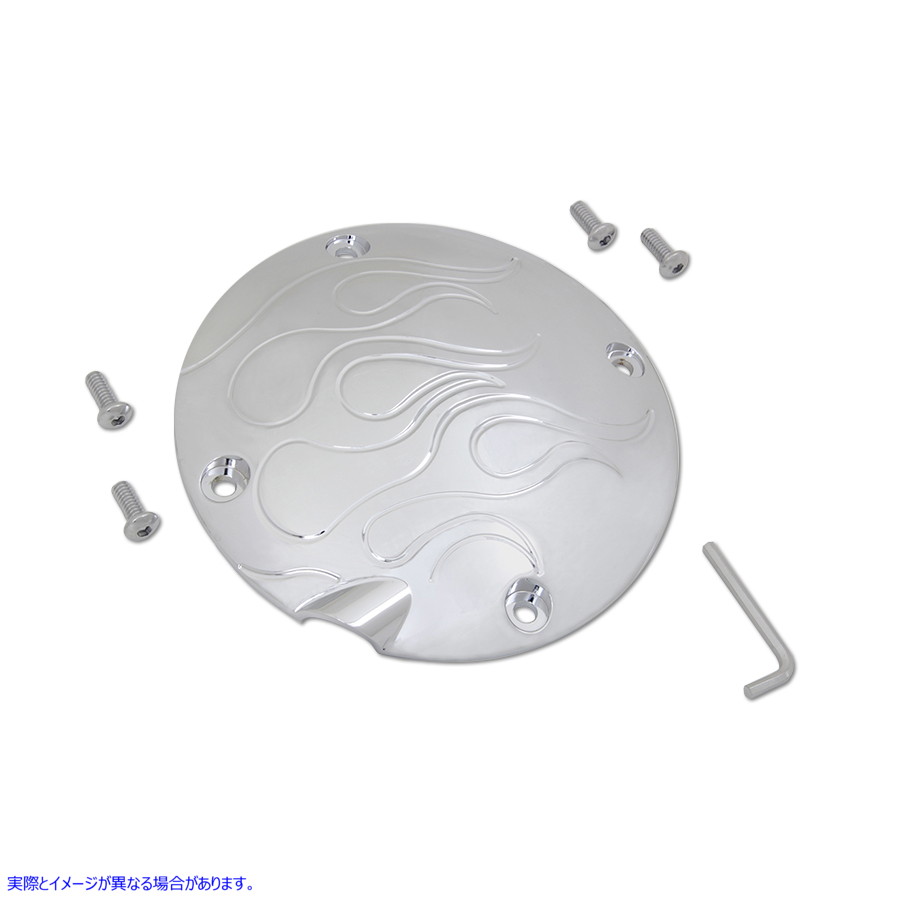 42-1019 フレームクラッチ点検カバー クローム 取寄せ Vツイン Flame Clutch Inspection Cover Chrome (検索用／