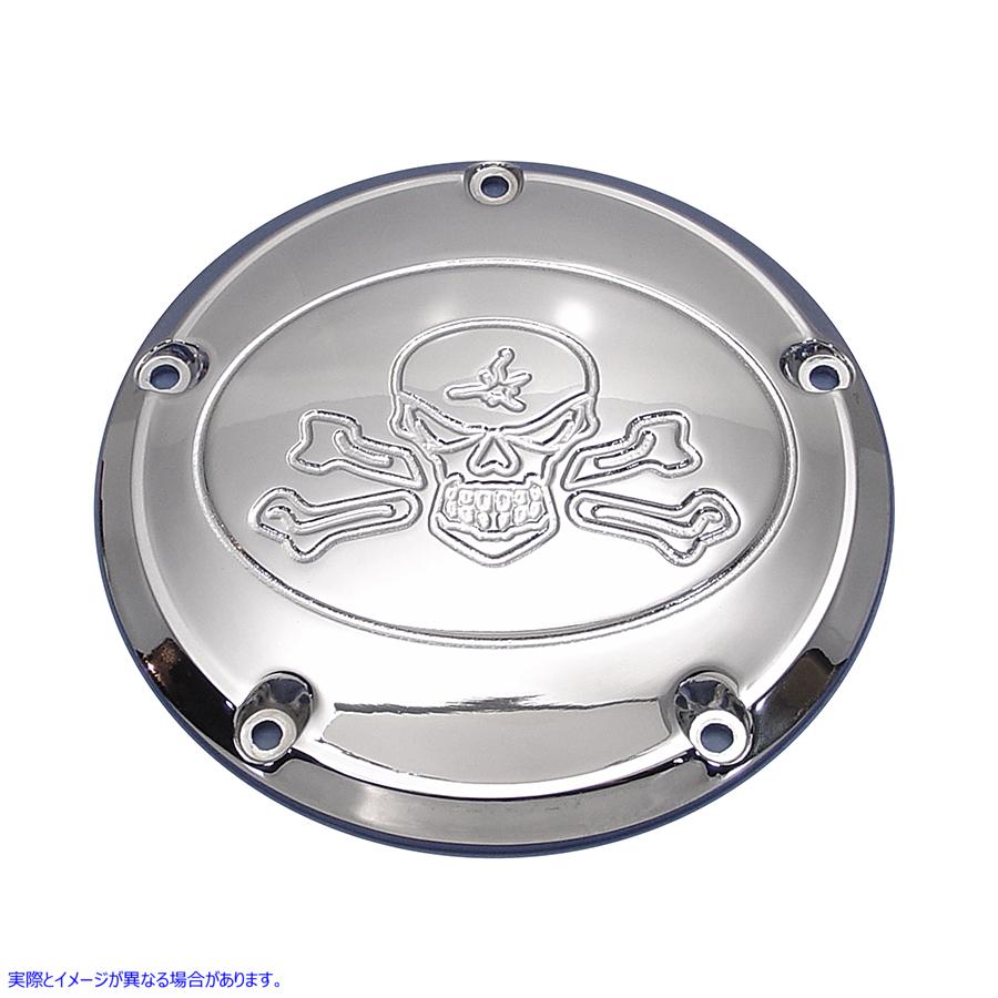 42-1057 スカル ダービー カバー クローム 取寄せ Vツイン Skull Derby Cover Chrome (検索用／