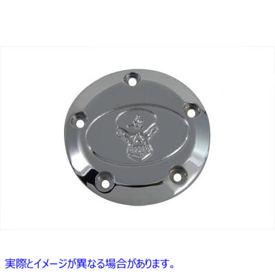 42-1059 スカルイグニッションシステムカバー 5穴 クローム 取寄せ Vツイン Skull Ignition System Cover 5-Hole Chrome (検索用