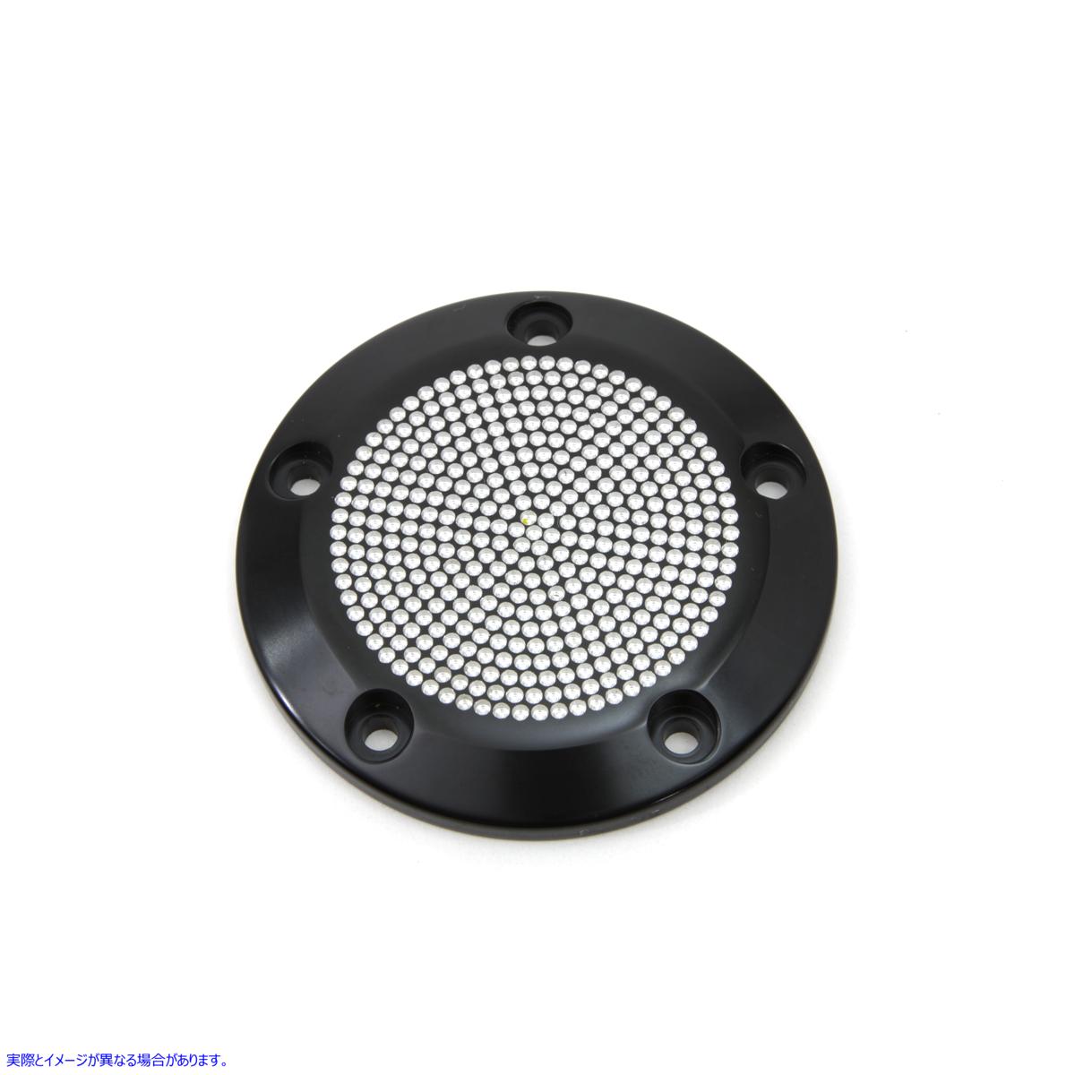 42-1119 ブラックの5穴穴あき点火システムカバー 取寄せ Vツイン Black 5-Hole Perforated Ignition System Cover (検索用／