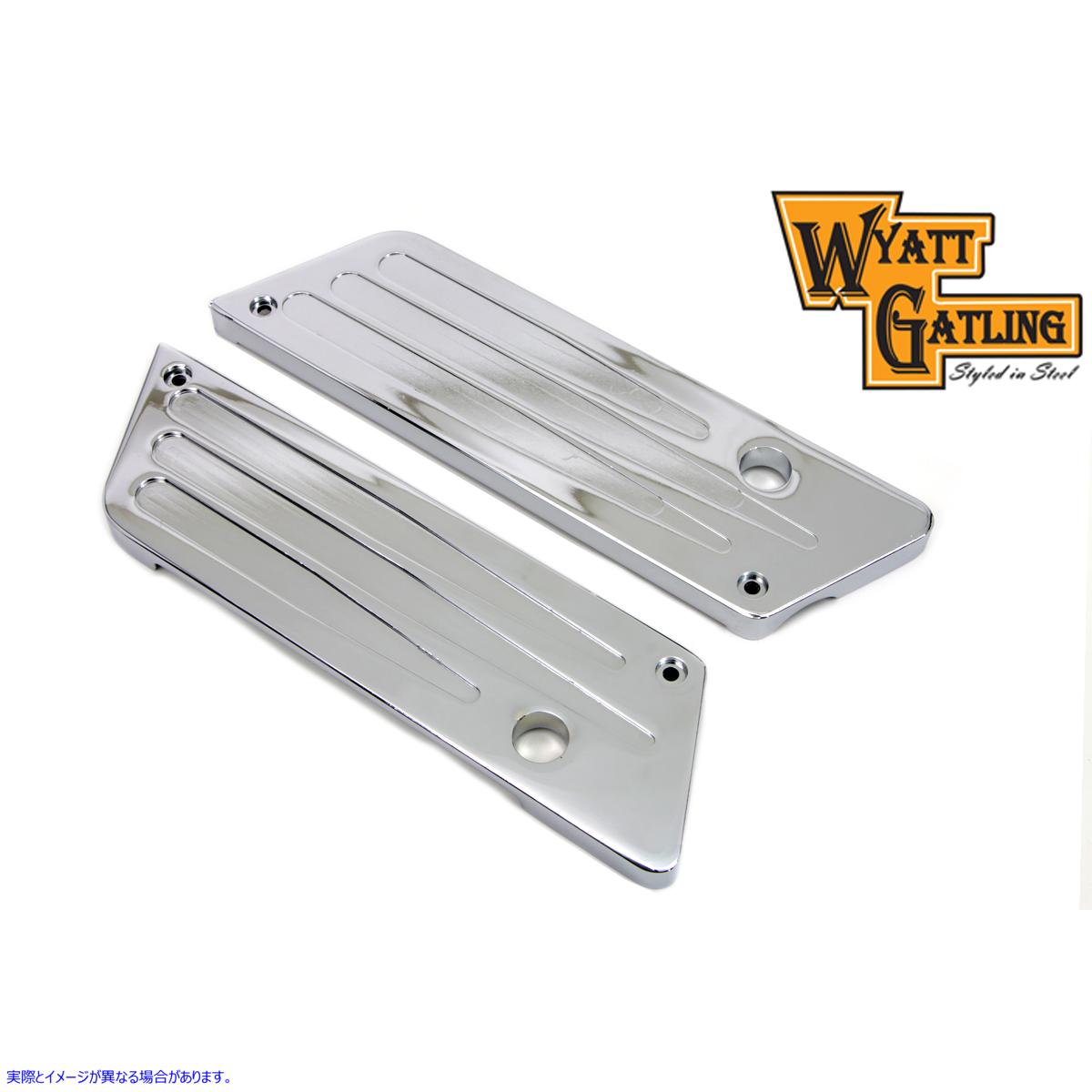 42-1129 ワイアット ガトリング ミルド サドルバッグ フェイス プレート 取寄せ Vツイン Wyatt Gatling Milled Saddlebag Face P