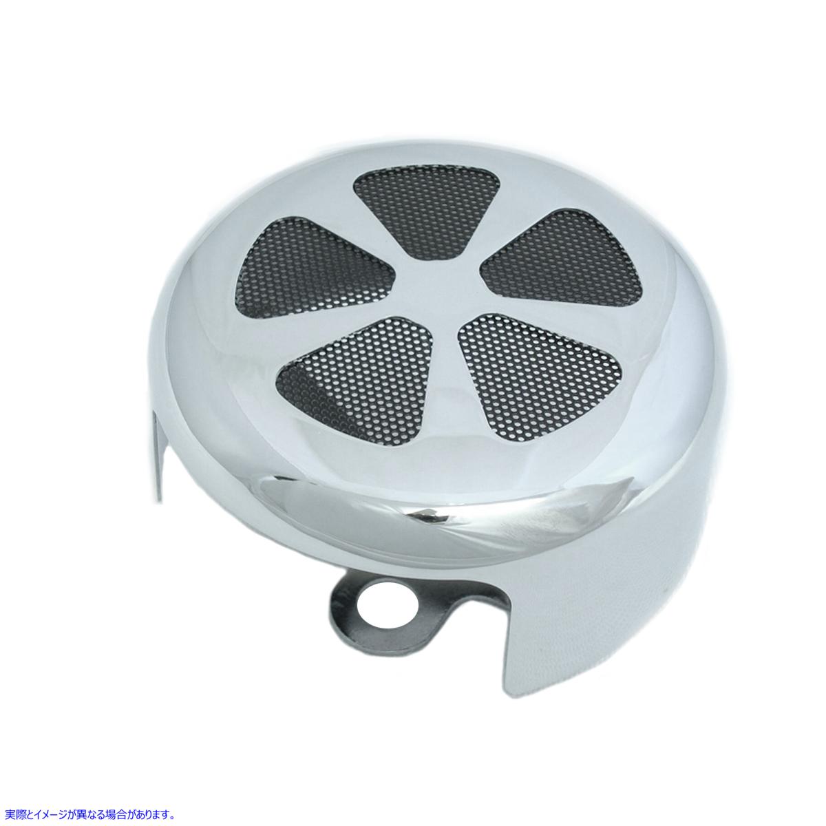 42-1134 スポークスタイル ラウンドホーンカバー クローム 取寄せ Vツイン Spoke Style Round Horn Cover Chrome (検索用／