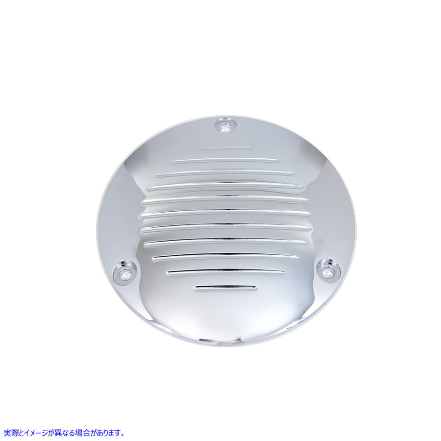 42-1142 クローム溝付き3穴ダービーカバー 取寄せ Vツイン Chrome Grooved 3-Hole Derby Cover (検索用／