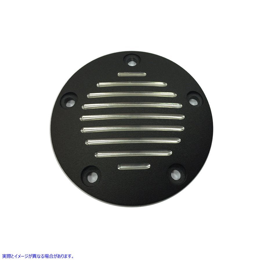 42-1145 溝付き点火システム カバー 5 穴 ブラック 取寄せ Vツイン Grooved Ignition System Cover 5-Hole Black (検索用／